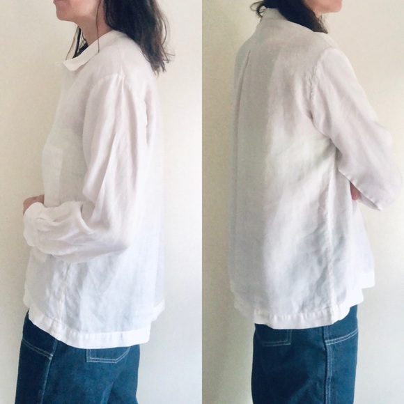 Eskandar 100% linen white button down - Picture 6 of 16